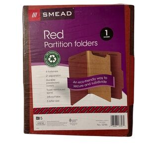 SMEAD Red Partition Folders Lot of 5 NEW